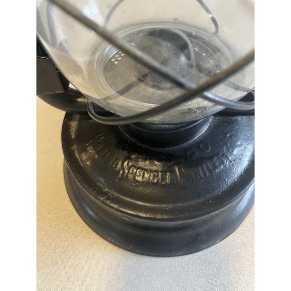 Antique Early Oil Lantern Vtg Hibbard Spencer Bartlett Co Lantern NO3 Lamp Black - Picture 3 of 10